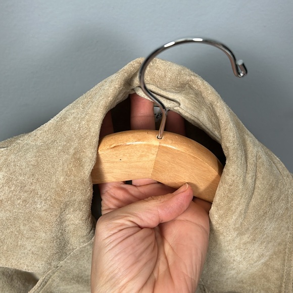 Vintage wet seal cream suede midi pocketed lined coat size M / L- see measuremen - Picture 15 of 17